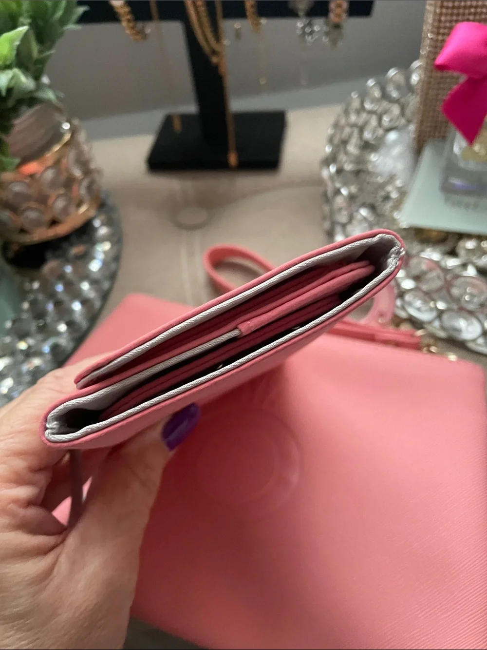 ✨💕Pandora Pink Embossed Zip Pouch - Women's Cosmetic Bag💕✨Jewelry Case NEW